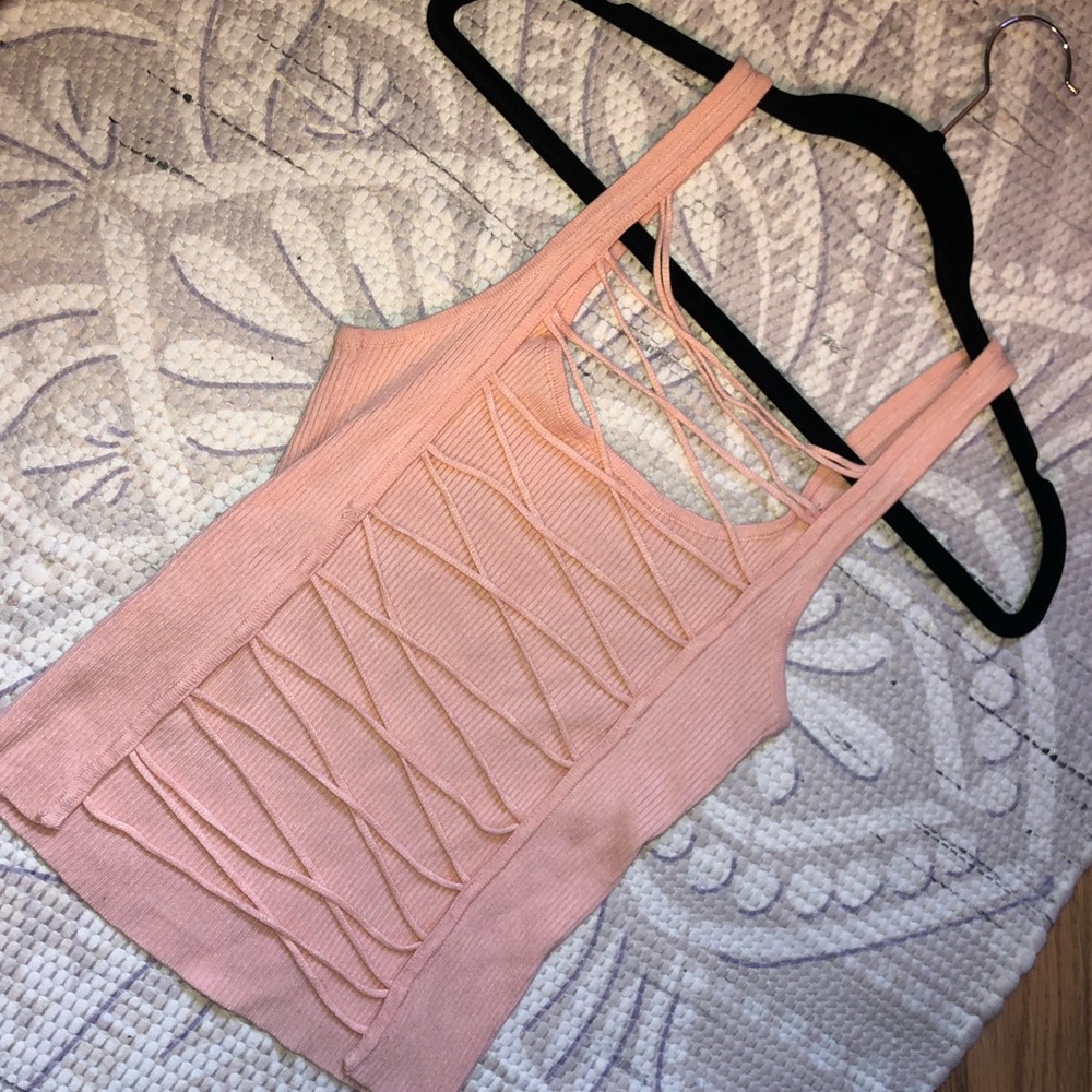 FASHION NOVA RIBBED CUT OUT BACK TANK